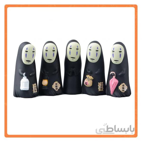 فیگور نوفیس از انیمه شهر اشباح اثر میازاکی مجموعه 5 عددی Miyazaki Anime Spirited Away No Face Man Figures