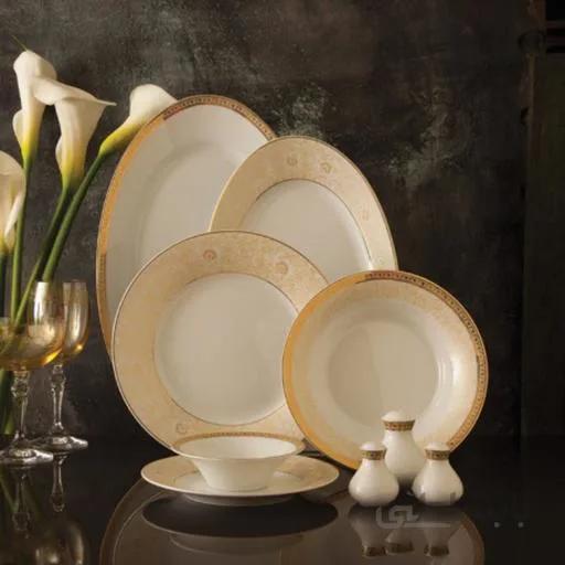 سرویس غذاخوری 108 پارچه چینی زرین سری شهرزاد طرح سه اسلیمی درجه عالی ا Zarin Iran Shahrzad 3- eslimi Dinnerware Set 108 Pcs