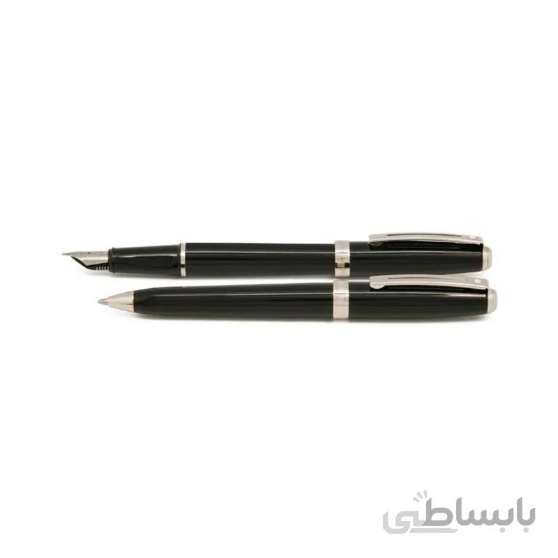 ست خودکار و خودنویس شیفر مدل PRELUDE مشکی لاکی گیره استیل