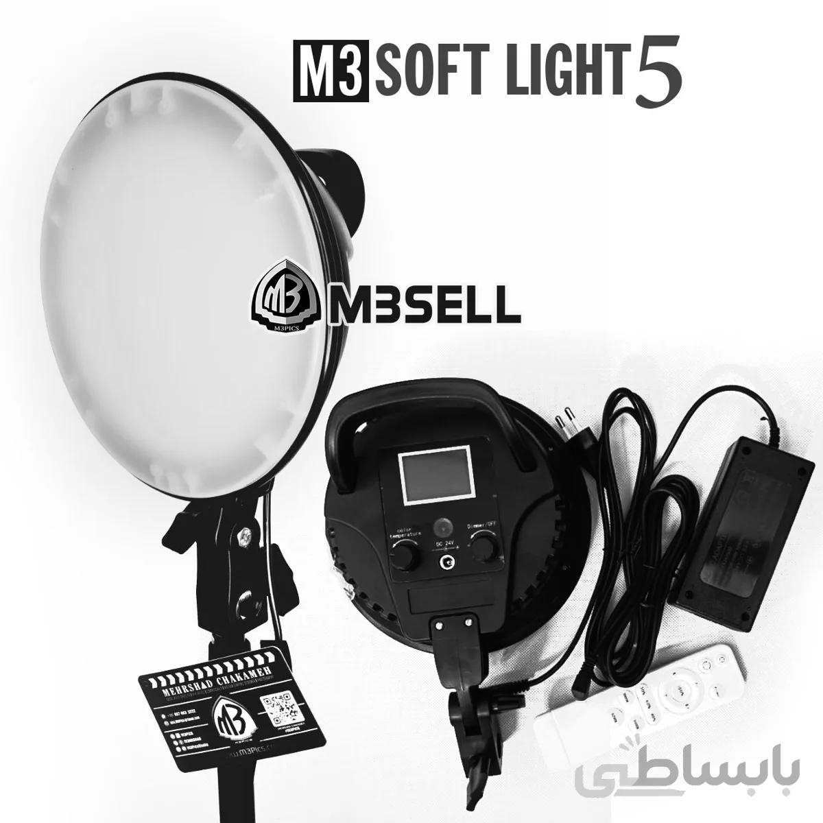 نور SMD سینمایی M3 Soft Light 5 ( دو کلوین ریموت کنترل + LCD )
