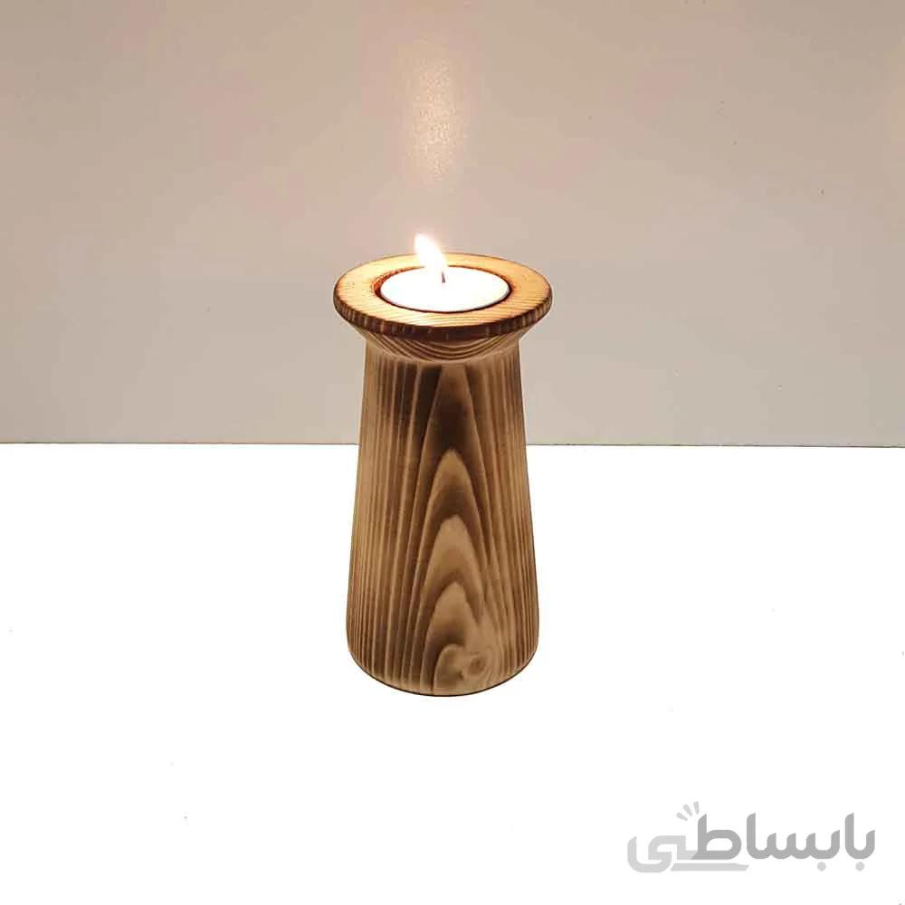 جاشمعی چوبی طرح ایکیا رنگ سوخته