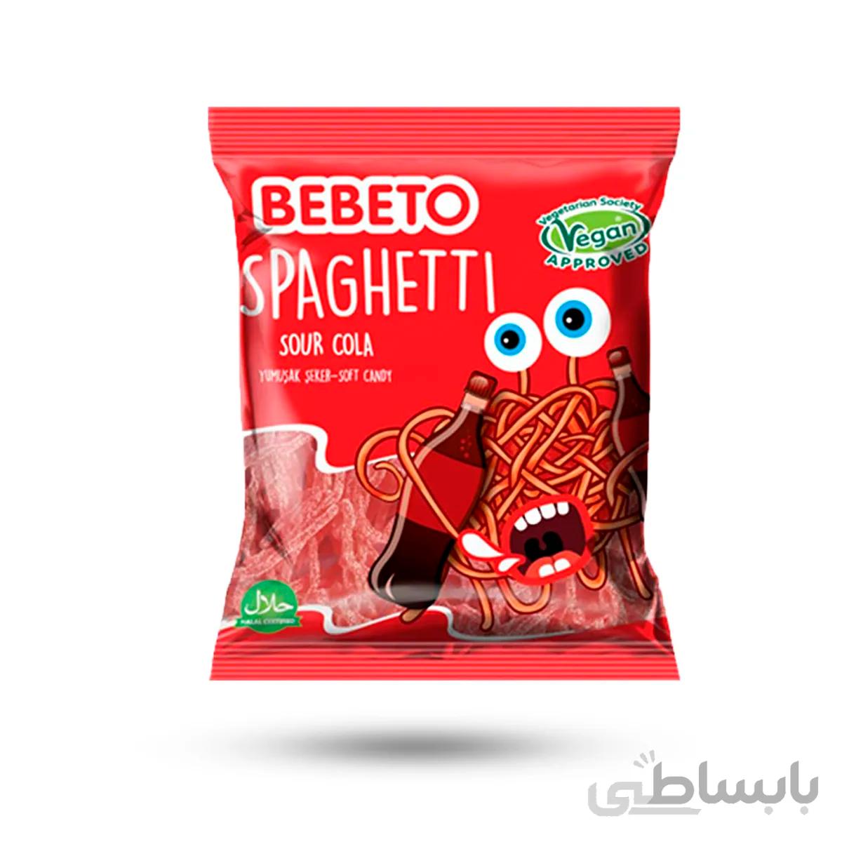 پاستیل مدل اسپاگتی با طعم کولا ببتو BEBETO وزن 60 گرم