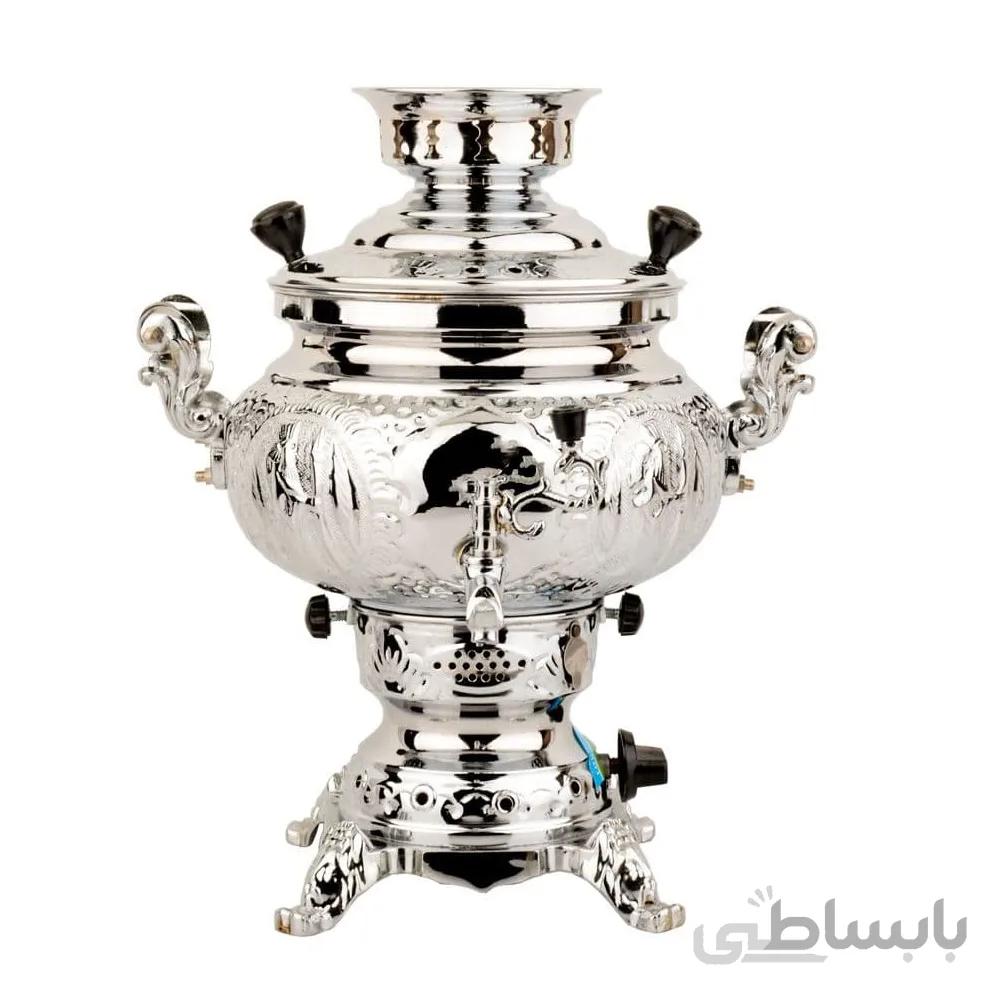 سماور گازی راشا مدل رهان قلم (6 لیتری) ا rasha samovar mod : rahan etched 6.lit