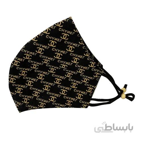 ماسک پارچه ای مدل قالبی طرح شنل رنگ مشکی کد 077 ا Face Fabric Mask code 077