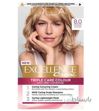 کیت رنگ مو اکسلانس لورآل شماره ۸ / Loreal Excellence Cream Hair Color