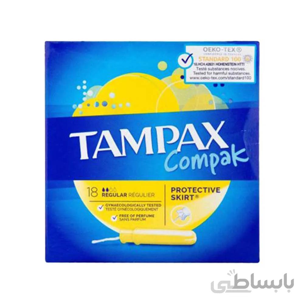 تامپون تامپکس مدل REGULAR بسته بندی 18 عددی ا TAMPEX REGULAR tampon 18piece package