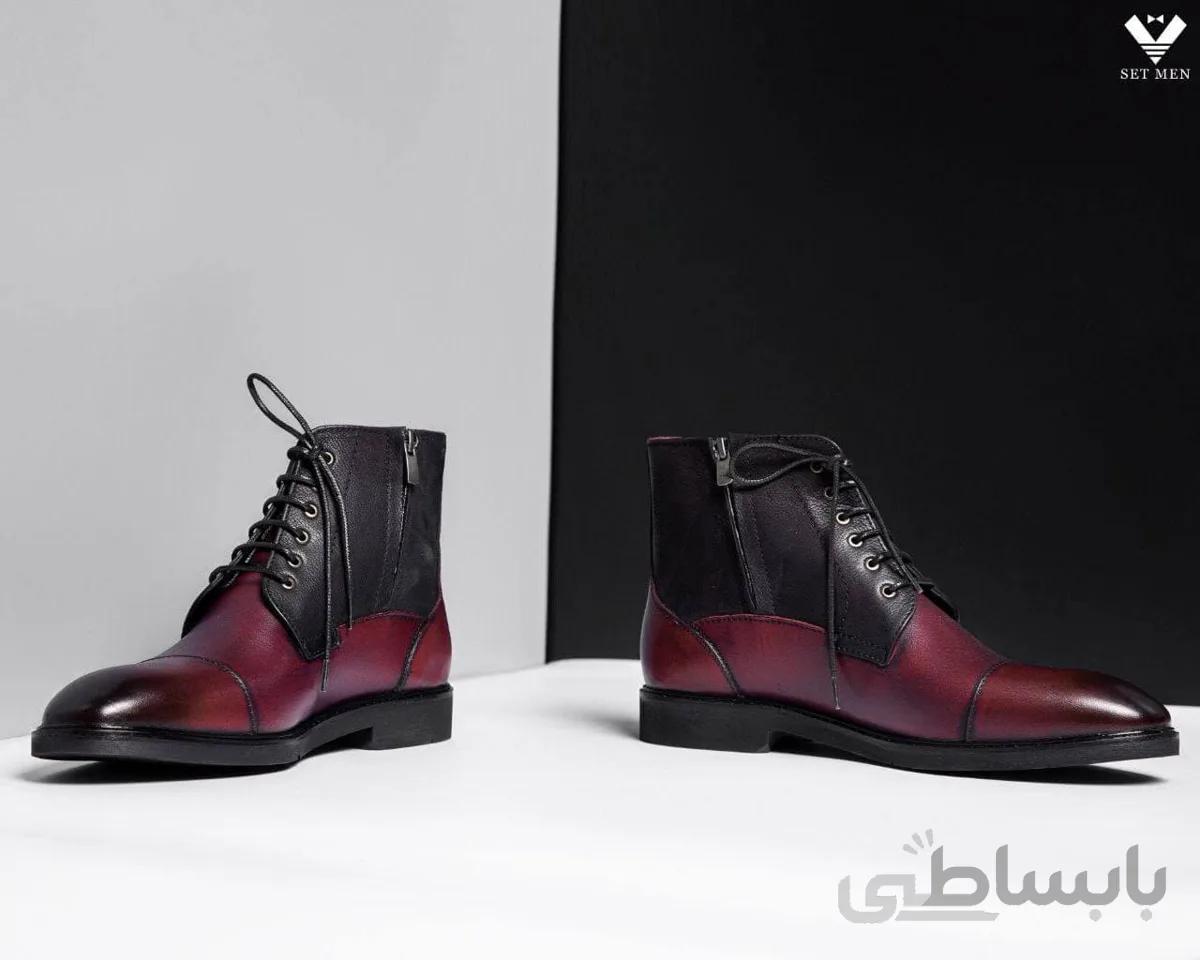 نیم بوت ساده دو رنگ kb110