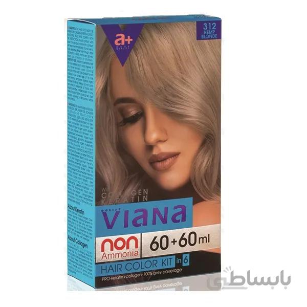 کیت رنگ مو ویانا (Viana) شماره 312 (بلوند کنفی) حجم 120 میل