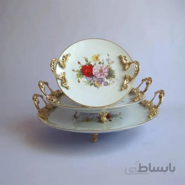 شیرینی خوری پایه دار مدل sirinسایز کوچک طلایی G111