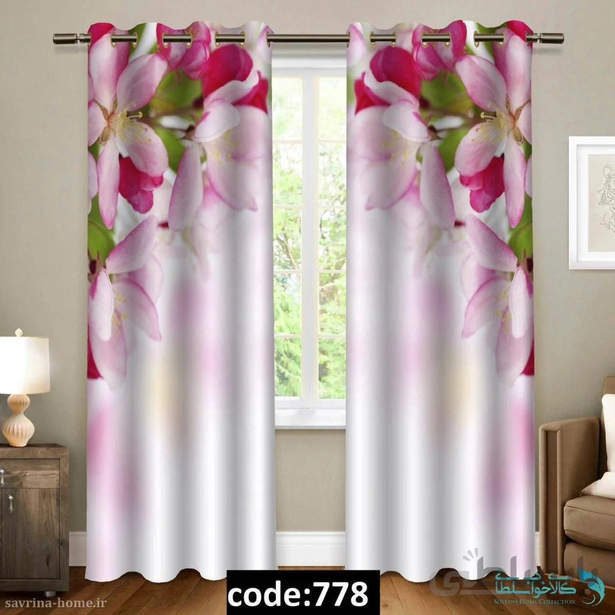 پرده پانچی سری گل مدل Sh-778