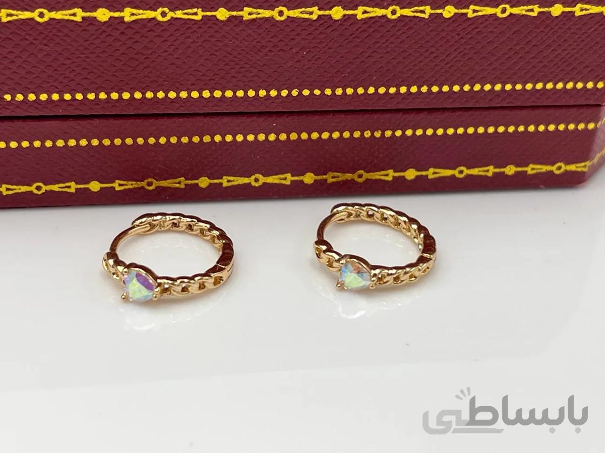 گوشواره ژوپینگ حلقه ای نگین سواروفسکی