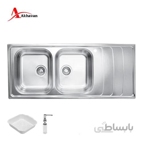 سینک ظرفشویی توکار اخوان ا Akhavan Double Bowl Sink 384