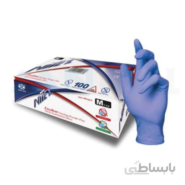 دستکش نیتریل آبی نیتکس ۱۰۰ عددی ا Nitex blue nitrile gloves 100 pieces