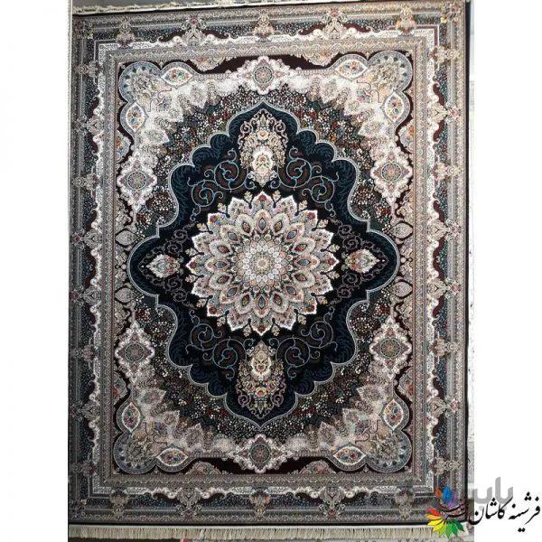 فرش ماشینی 700 شانه طرح آریا مهر سرمه ای