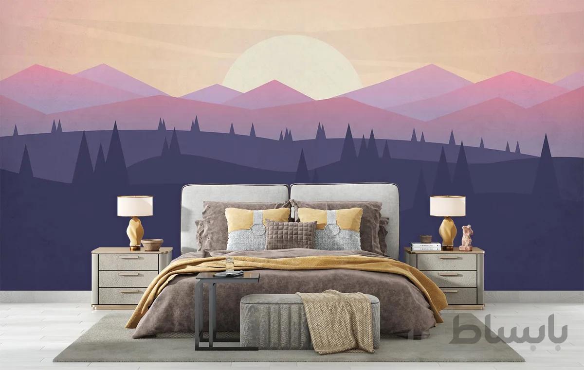 پوستر دیواری طبیعت منظره کوهستان W10022300