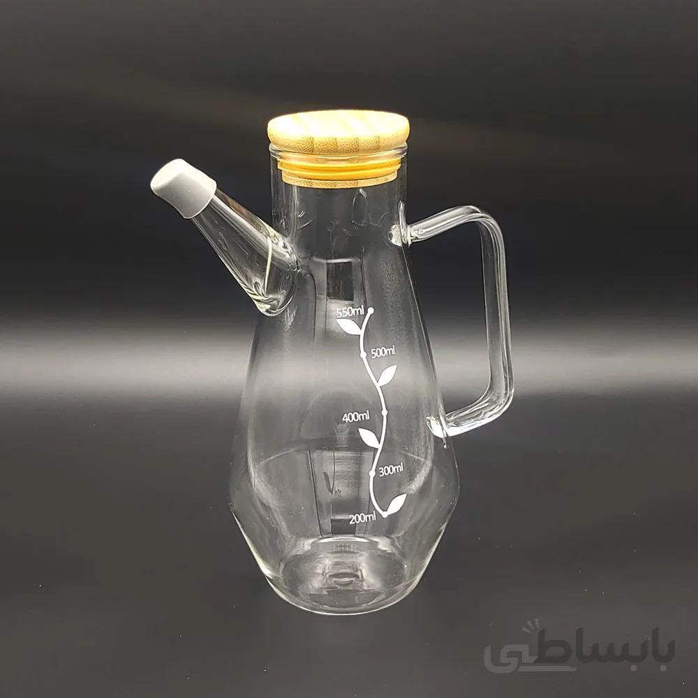 پارچ روغن پیرکس درب چوبی 550 میل کد 340622