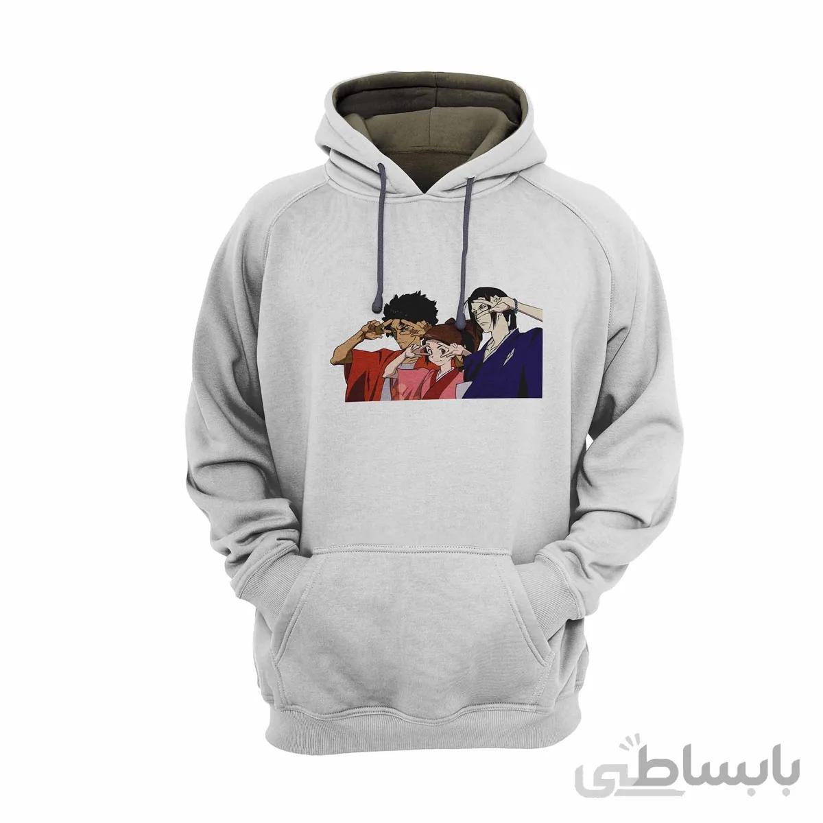 هودی سفید طرح انیمه سامورایی چامپلو Samurai Champloo کد KCT10463