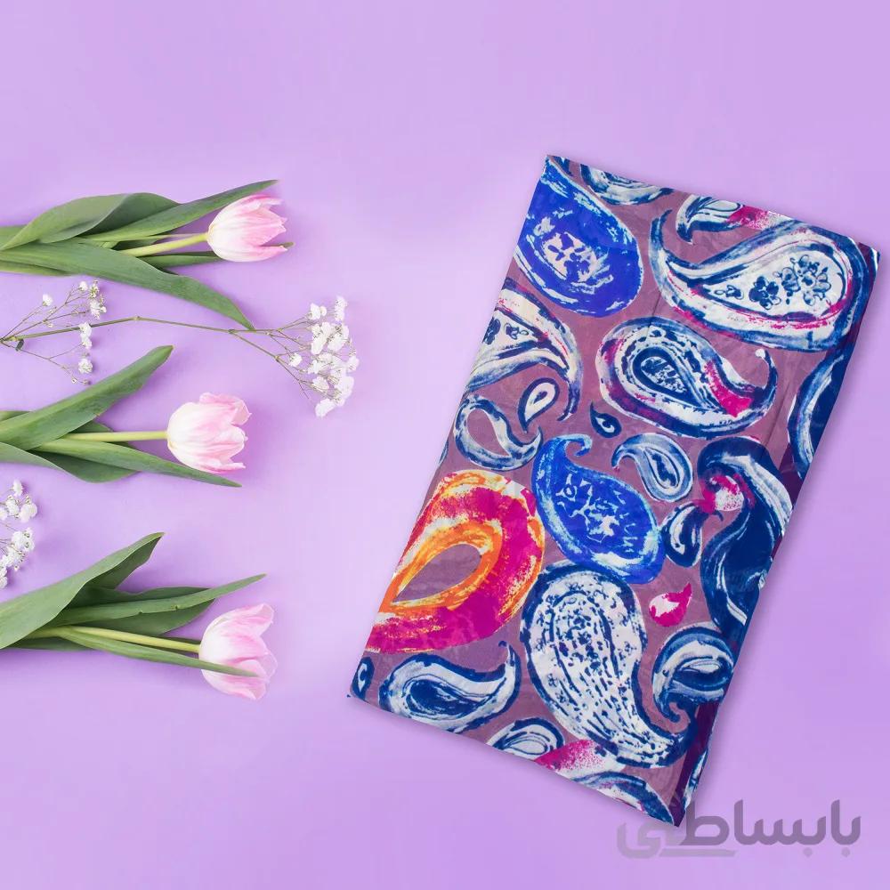 شال نخ پنبه وال طرح ترمه ماچو 2306