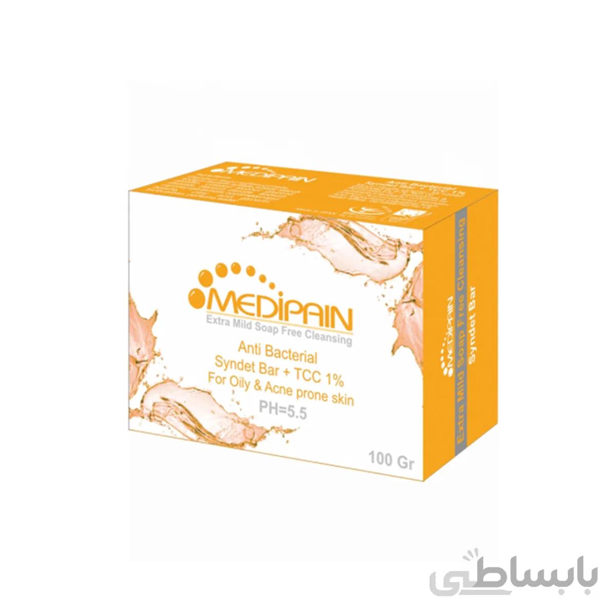 پن درماتولوژیک تری کلوکربان پوست های چرب و آکنه ای مدیپن ا Medipain TCC Dermatologic Syndet Bar for Acned and Oily Skin