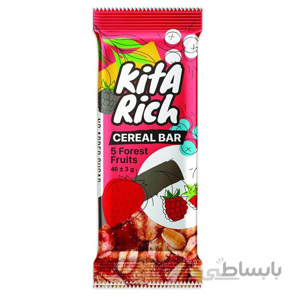 شکلات بار فشرده مخلوط غلات و 5 توت جنگلی کیتا ریچ - 40 گرم