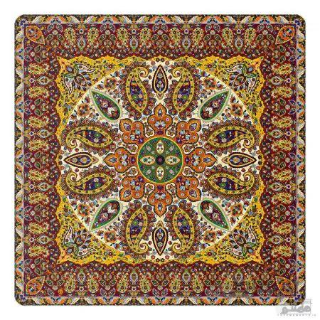 رومیزی مربع ترمه طرح سپنتا کد 851