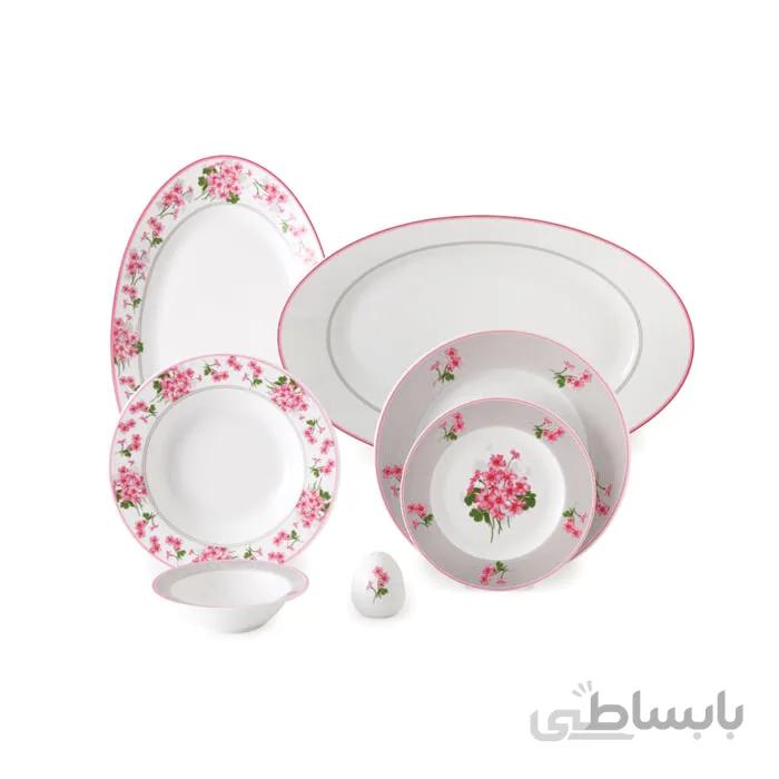 سرویس چینی 6 نفره زرین طرح یاس صورتی ا کد کالا 1452_254