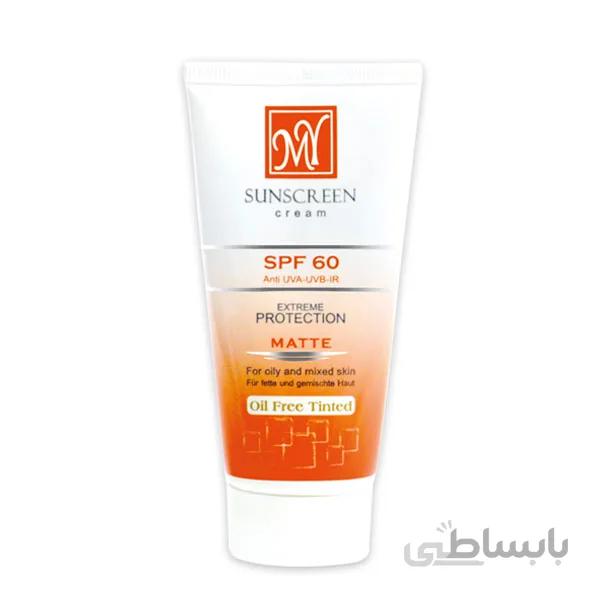 کرم ضد آفتاب فاقد چربی رنگی مای SPF60 مدل مات حجم 50 میلی لیتر