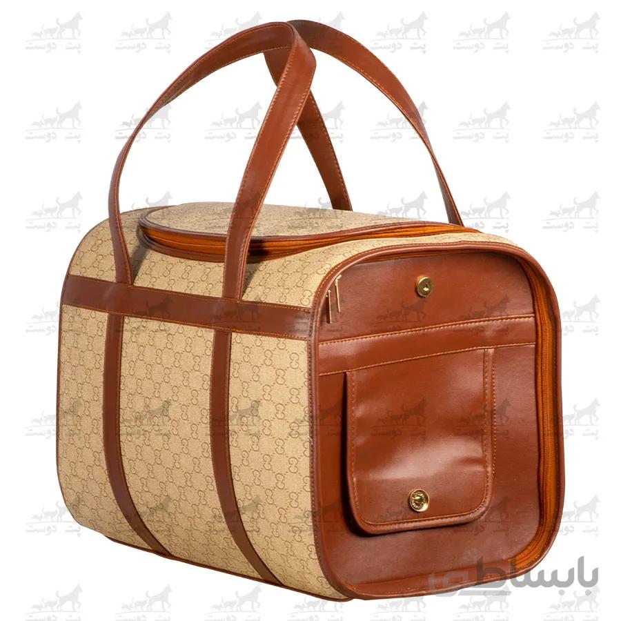 کیف حمل چرم مخصوص حیوانات خانگی کد1363 ا leather pet carrier bag code 1363