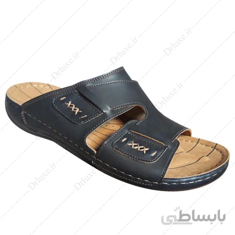 صندل طبی مردانه شهپر مدل ماهان 121 پشت چرم قهوه ای