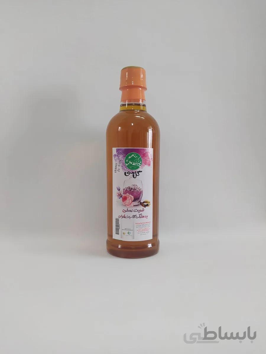 شربت عسلی بیدمشک گلاب زعفران ارگانیک 500 سی سی گل باغ سی