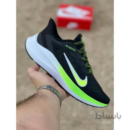 کفش اصلی نایک وین فلو 7 مشکی/فسفری Nike Men's Air Zoom Winflo 7 Running Shoes