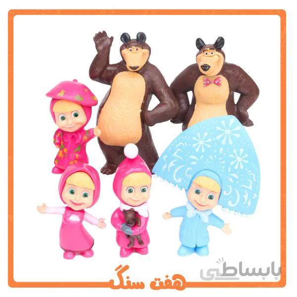 فیگور ماشا و آقا خرسه (میشا) مجموعه 6 عددی Masha & Misha