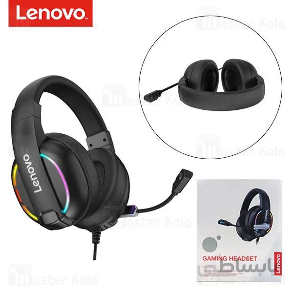 هدفون سیمی گیمینگ لنوو Lenovo HU75 Color LED Adjustable Gaming Headset