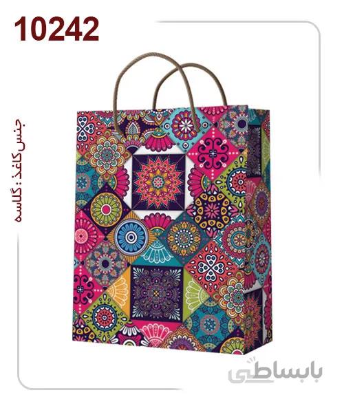 ساکدستی فانتزی رنگارنگ با کاغذ گلاسه کد10242