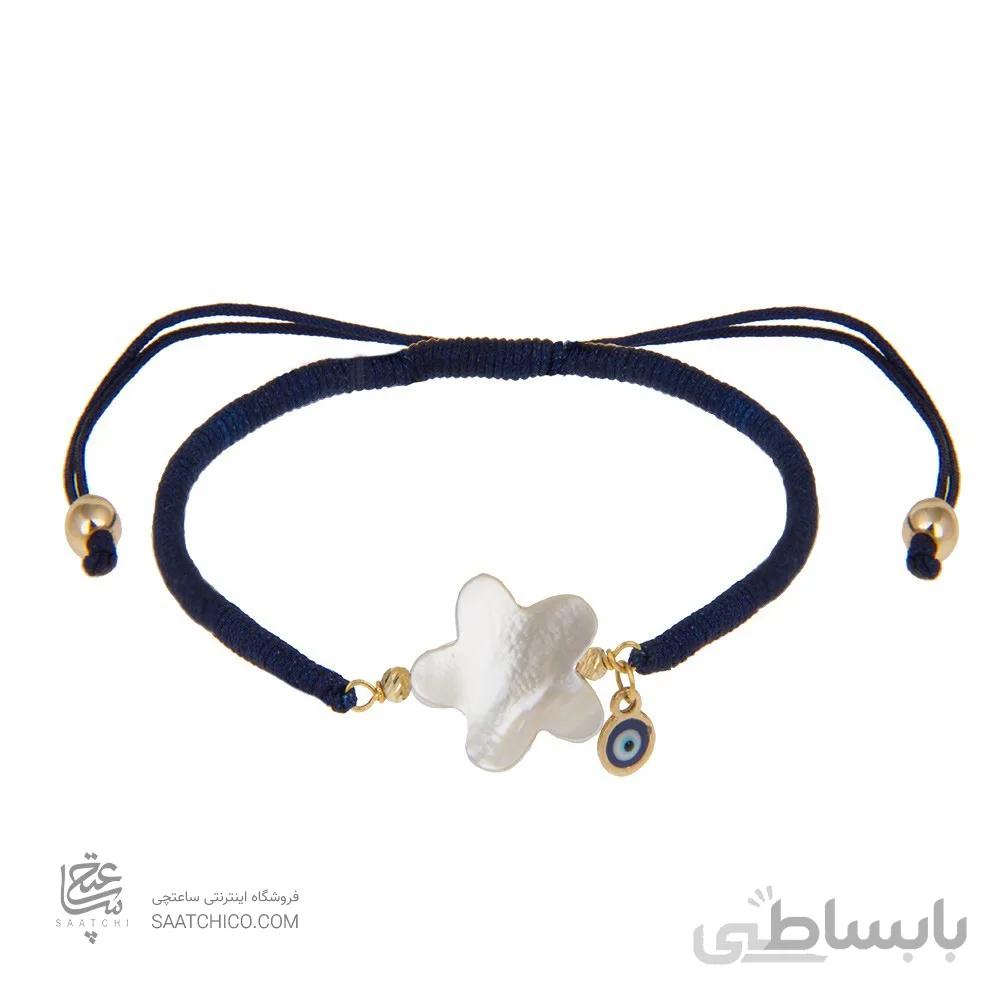 دستبند طلا زنانه با صدف و پولک چشم نظر کد XB915