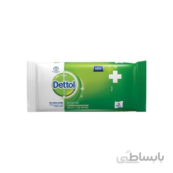 دستمال مرطوب دتول بسته 10 عددی