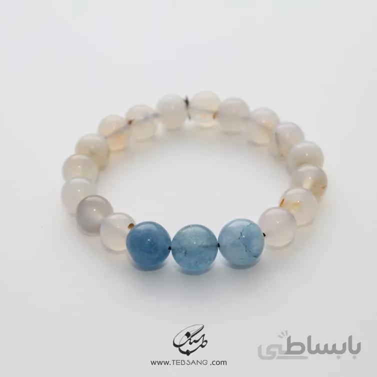 دستبند سنگ آکوامارین،عقیق BT-228