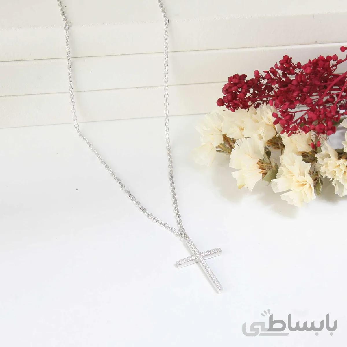 گردنبند نقره زنانه طرح صلیب