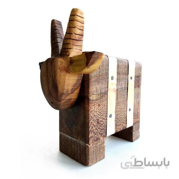 مجسمه چوبی دست ساز بزغاله
