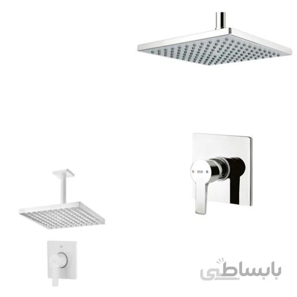 شیر حمام توکار کلار مدل فلت سفید تیپ 2