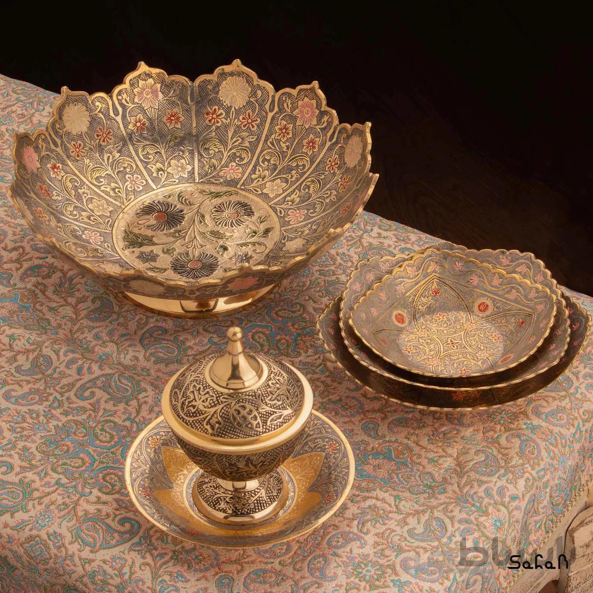 ست پذیرایی برنجی میناکاری کد 017