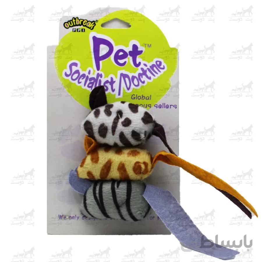 اسباب بازی مخصوص گربه موش 3 عددی کد 2316 ا Cat toy (mouse)
