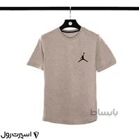 تيشرت نخي جردن يقه گرد طوسي