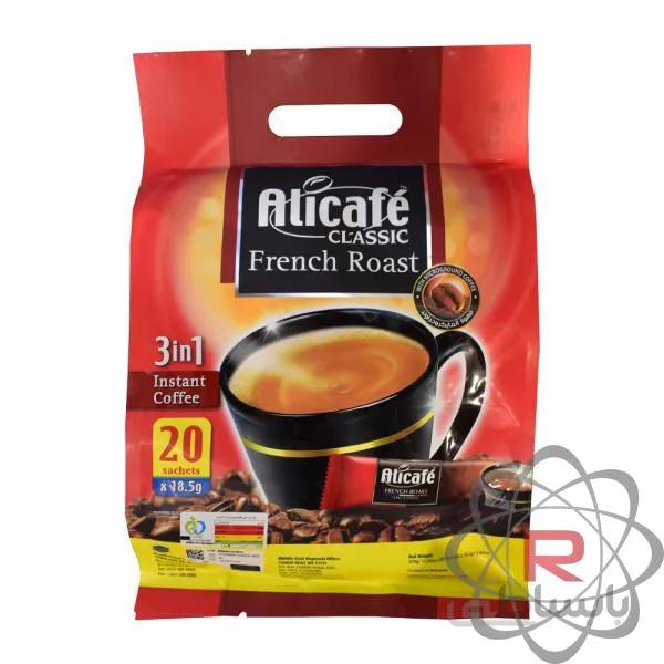 قهوه فوری علی کافه مدل French Roast بسته 20 عددی