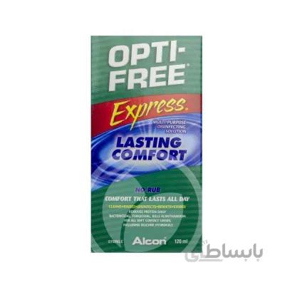 محلول شستشوی لنز اپتی فری مدل Opti Free Express حجم 120 میلی لیتر ا Opti Free Express Fresh Lens Comfort 120ml