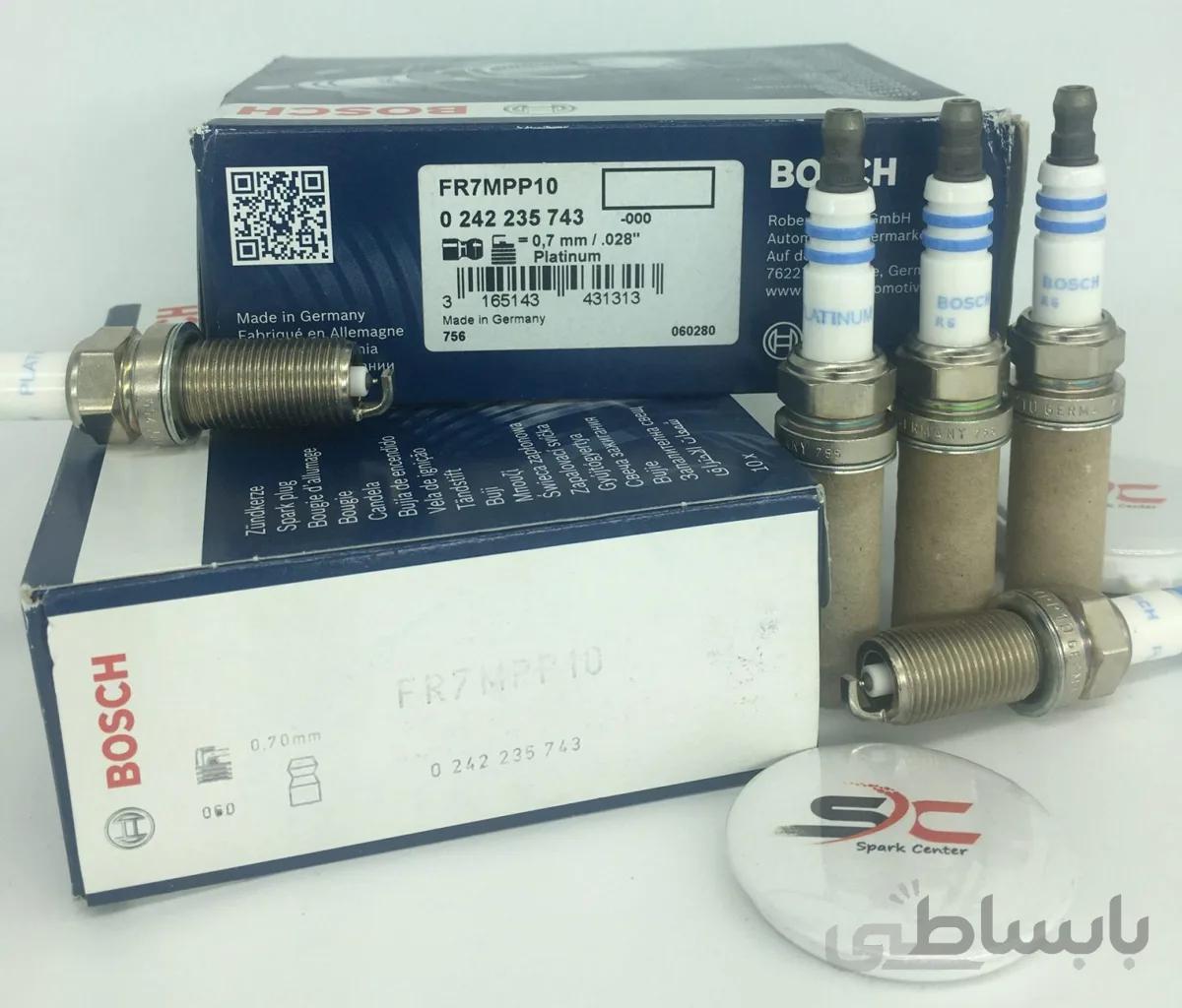 شمع بوش سوزنی دوبل پلاتینیوم پایه بلند BOSCH FR7MPP10(یک عدد)