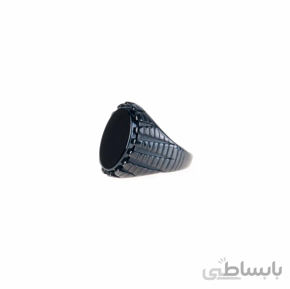 انگشتر مردانه استیل مشکی کد RI1001