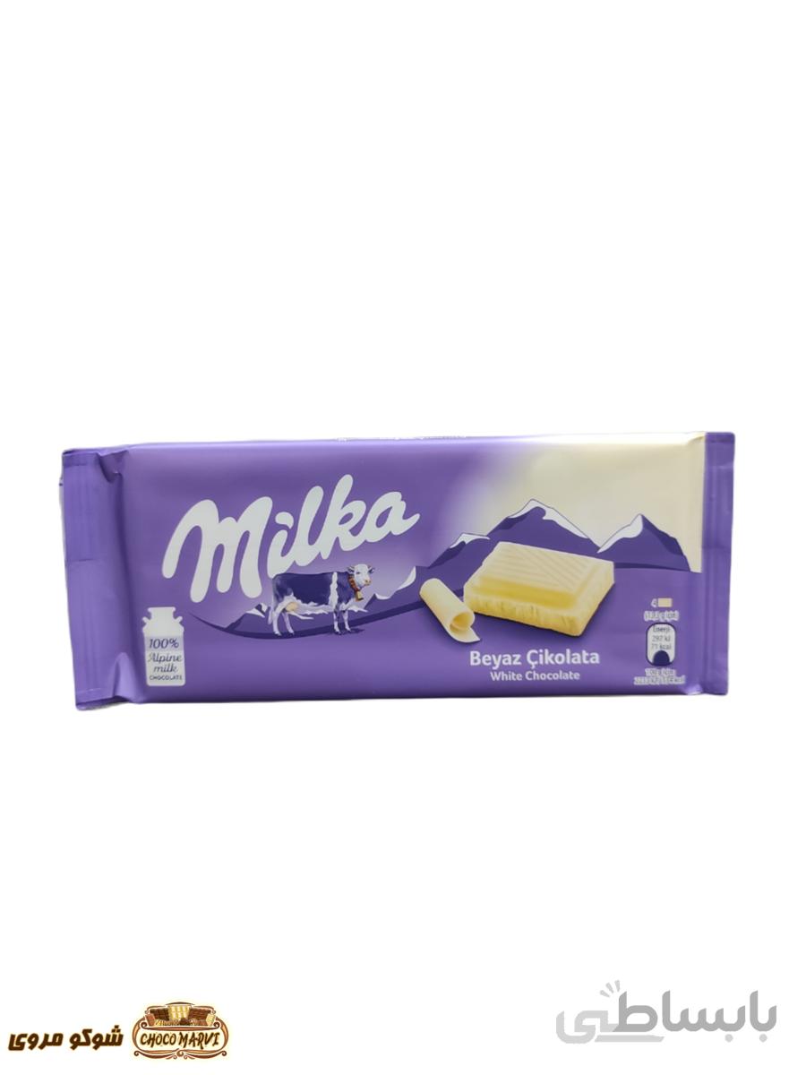 شکلات تخته ای میلکا شکلات سفید milka white chocolate