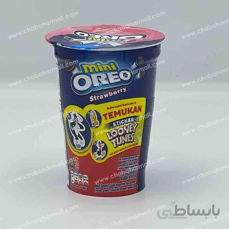 بیسکویت مینی لیوانی توت فرنگی OREO MINI Strawberry CREAM