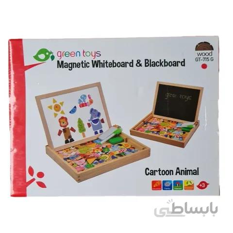 تخته سیاه و وایت برد دو طرفه مگنتی آموزشی کد GT-715G